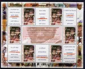 VATICAN Sc#1266 Full Sheet 2004 Children Victims of AIDS MNH - Picture 1 of 1