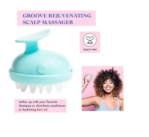 Vanity Planet Groove Rejuvenating Scalp Massager Shampoo Brush Blue- Handheld - Picture 1 of 3