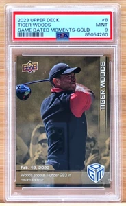 Tiger Woods 2023 Upper Deck Game Date Moments Gold #8 PSA 9 - Bild 1 von 2