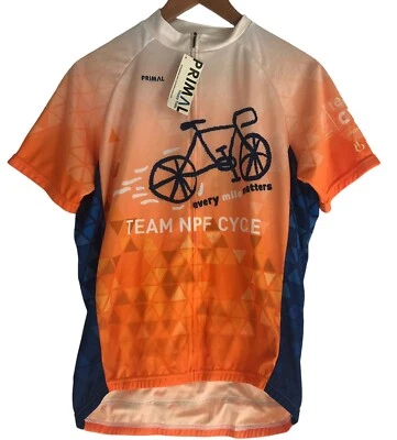 Camiseta de ciclismo Primal para hombre talla XL naranja base de psoriasis raglán cada milla Foto 1 de 4