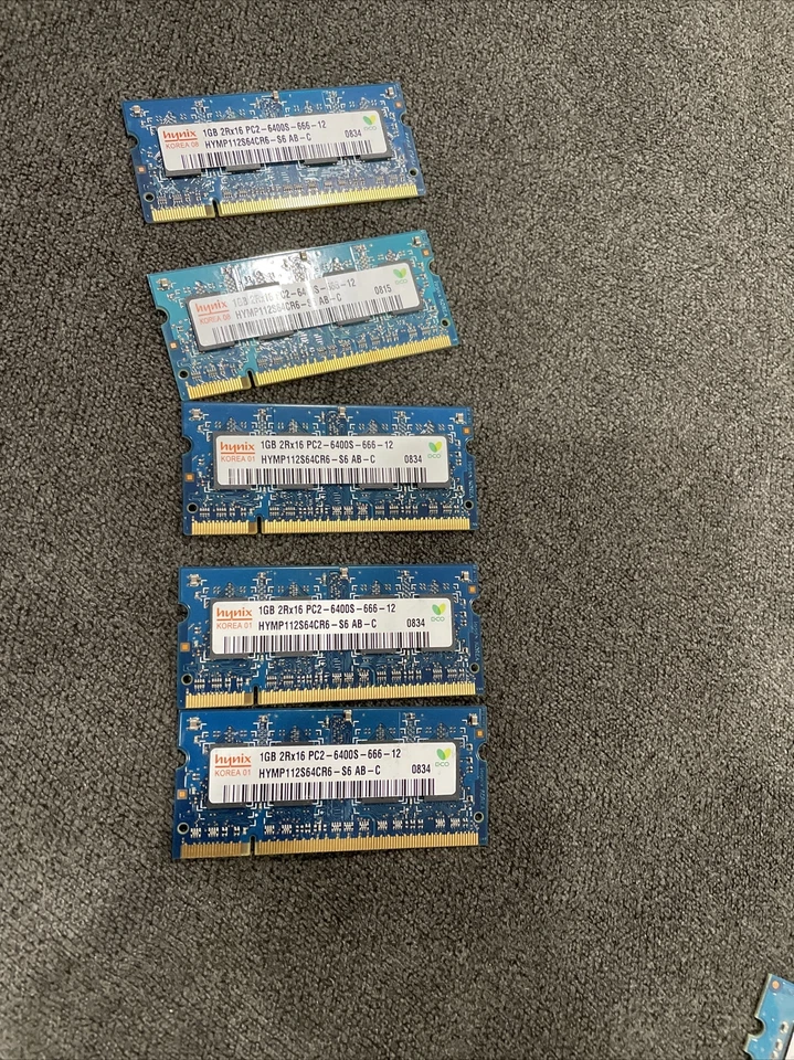 HYMP112S64CR6-S6 GENUINE HYNIX LAPTOP MEMORY 5x 1GB DDR2 PC2-6400 #8 - Image 1 of 1