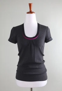 T-shirt RIVAMONTI Brunello Cucinelli con orlo in seta elasticizzato scollo a scoop taglia media - Foto 1 di 6