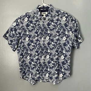 Joseph Abboud Hawaiian Shirt Mens XXL 2XL Linen Blend Short Sleeve Casual Floral - Picture 1 of 11