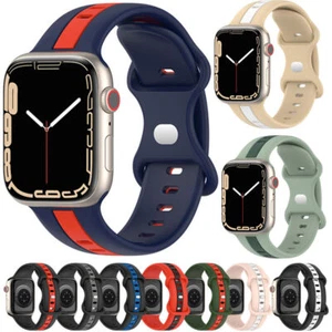 Soft Silicone Watch Strap Band For Apple Watch Series 9 8 7 6 5 4 3 2 1 SE Ultra - Picture 1 of 70