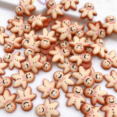 10pc Cookies Dolls House Miniature 1/12 Scale Food Gingerbread Man Kitchen Resin - Image 1 of 4