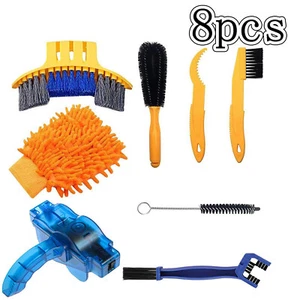 8 Pcs Bike Cleaning Tools Set Bicycle Clean Brush Kit Suitable For MTB Road BMX - Picture 1 of 9