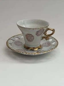 VINTAGE KANEKOH Fine China Footed 1 Tea Cup and Saucer Japan Asian Art Pattern - Picture 1 of 17