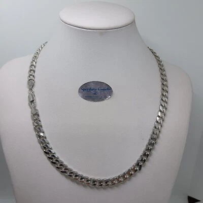 CATENA DA UOMO- UNISEX IN ARGENTO 925 A MAGLIA GRUMETTA DA 50 cm 55,5 GR. (0451) - Immagine 1 di 4