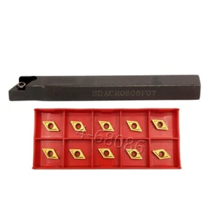 SDACR0808H07 + 10pc DCMT070204 8x100mm Lathe External Turning Tool Holder - Picture 1 of 6