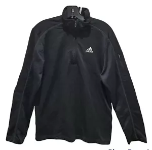 Adidas Trainingsjacke Herren Medium Schwarz Langarm Gestreift 1/4 Zip Trainingsanzug - Bild 1 von 12