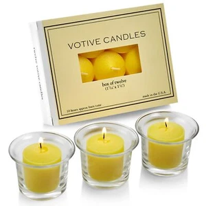 Set of 12 Votive Citronella Candles - Scented Candles for Indoor/Outdoor Use - Picture 1 of 6