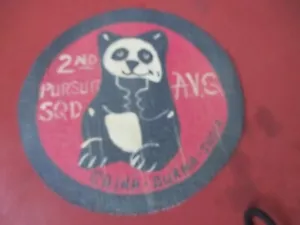 WWII AVG FLYING TIGER PANDA BEARS 2 ND PURSUIT SQUADRON FLIGHT JACKET PATCH - Picture 1 of 1