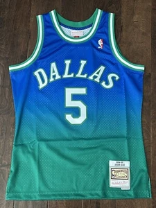 NWOT Authentic MITCHELL & NESS Hardwood Classic Dallas Jason Kidd #5 Size M - Picture 1 of 5