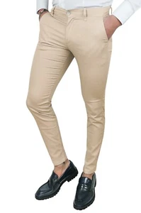 HERREN HOSE C. BATTISTINI BEIGE CASUAL ELEGANT SLIM FIT SOMMER BAUMWOLLE - Bild 1 von 2