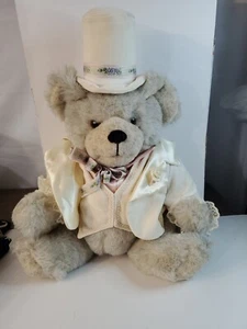Vintage Retired Jointed Bear In Suit & Top Hat W/stand Matis Originals 21" Tall - Picture 1 of 16