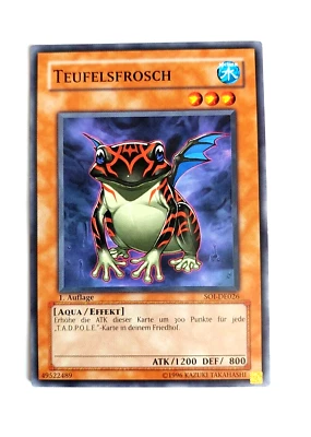 Yugioh! - Karte Teufelsfrosch, SOI-DE026, Common, Deutsch, 1.Auflage, EX - Bild 1 von 4