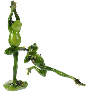 2 szt. Joga Żaba Ornament Doing Statua Figurka Dekoracje na pulpit - Zdjęcie 1 z 12