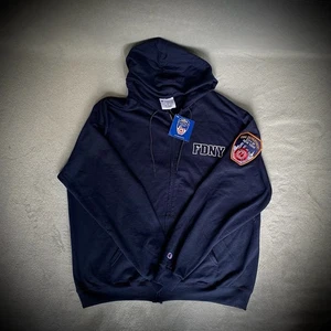 Champion - Official - FDNY - XXL - Hoodie - Full Zip - Blue - Fire Dept New York - Picture 1 of 24