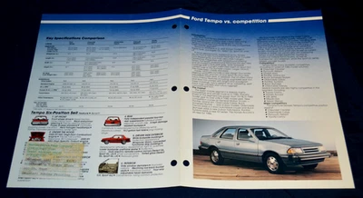Ford Tempo 1986 vs Competition folleto original concesionario solo venta carpeta inserto Foto 1 de 2