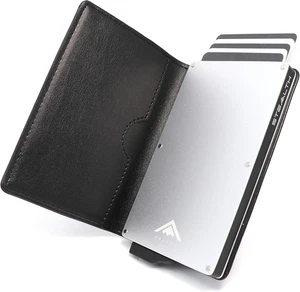Stealth RFID Slim Wallet Aluminium & Leather Credit Card Holder Gift Box - Picture 1 of 12