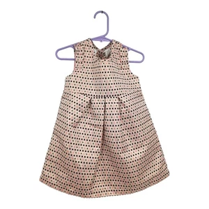 Kardashian Kinder Kleid Ärmellos Plissee Gold Metallic Rüschen Urlaub 24M - Bild 1 von 10