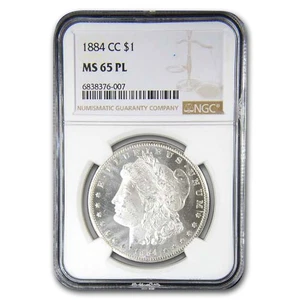 1884-CC Morgan Dollar MS-65 PL NGC - Picture 1 of 3
