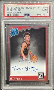 2018-19 Panini Donruss Optic Trae Young Rookie Autograph Auto #198 PSA 9 Hawks - Picture 1 of 2