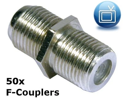 REVEZ F Joiners 50 Pack Back to Back Connectors joining 2 cables/ F Joiner Coupler