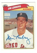 Autographed 1989 SWELL BASEBALL GREATS #48 JIM LONBORG RED SOX card  COA 