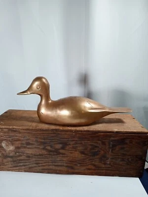 Pato de Latón Vintage Latón Pesado Decoración del Hogar Mallard Estante Cuidador Mesa Oficina Foto 1 de 4