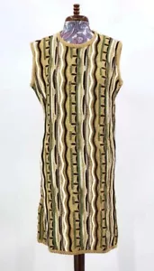 Vestido Suéter Tejido Textura 3D Neutros Multicolor COOGI De Colección, Talla L, Años 90 - Imagen 1 de 7