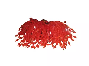 VINTAGE BRIGHT RED FAUX CRYSTAL SHOE CLIPS NEVER WORN - Picture 1 of 2