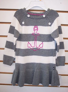 Infant Girls Nautica $36.50 Gray & Off-White Sweater Dress Sizes 12Mth & 24Mth - Picture 1 of 5