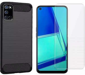CUSTODIA COVER CARBON TPU per OPPO A52 + PELLICOLA VETRO TEMPERATO - Foto 1 di 1