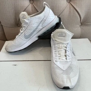 Nike Sneakers Men 10.5 Air Max Flyknit Racer NN Sneaker White Black FJ4002-100 - Picture 1 of 12