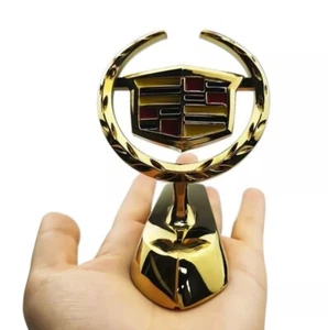 For Cadillac Car Hood Emblem Bonnet Front Badge Sticker Decal Logo Gold - Picture 1 of 1