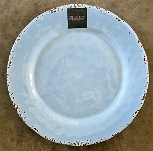 Il Mulino Light Blue Crackle Rustic MELAMINE Dinner Plates Set Of 6 - Picture 1 of 1