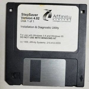 Vintage Computer Software Affinity Systems StepSaver v4.02 on 3.5" Floppy 1996 - Picture 1 of 1