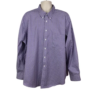 Camisa Joseph & Feiss XXL Botón Frontal Cuadros Púrpura Manga Larga Sin Planchar - Imagen 1 de 7