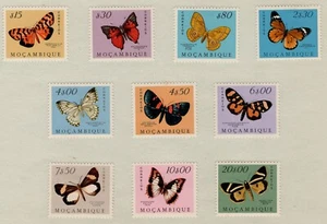 MOZAMBIQUE - PORTUGAL Butterflies / Fish / Maps. Mounted with old-style hinges. - Bild 1 von 4