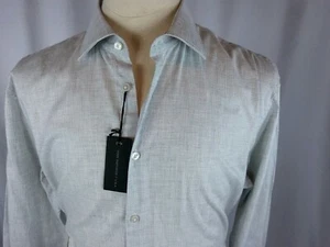 Camisa elástica John Varvatos EE. UU. 17 32/33 gris diente de sabueso calce regular nueva con etiquetas... - Imagen 1 de 8