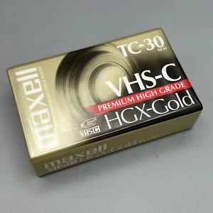 Maxell VHS-C HGX-Gold TC-30 Blank Camcorder Video Cassette-Factory Sealed - Picture 1 of 4
