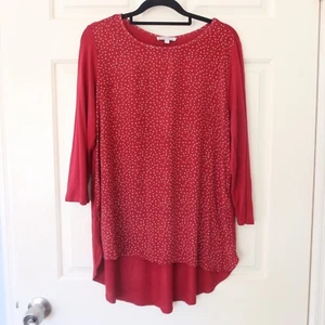 Target Collection blouse size 12 red polka dot 3/4 sleeve soft material casual - Picture 1 of 6