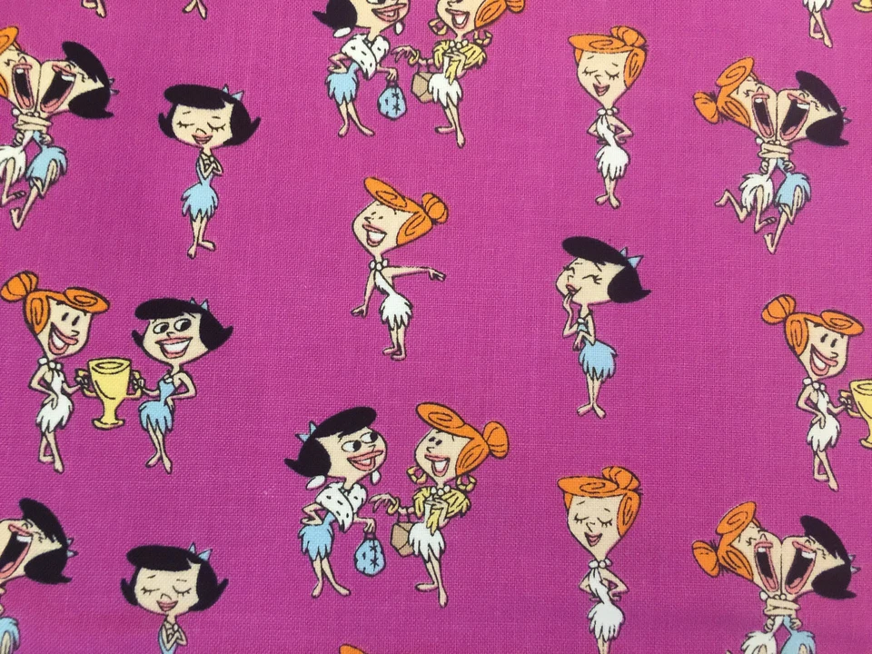 LOS PICAPIEDRA EN CAMELOTE PÚRPURA NIÑOS CLÁSICO TV DIBUJOS ANIMADOS TELA DE ALGODÓN 1/2 YD Foto 1 de 4