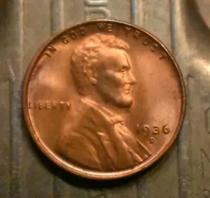 Reddish-Toned Gem! 1936-D Lincoln Wheat Cent 1c. (#9132) - Picture 1 of 2