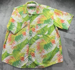 Camicia Vintage Key West Moda Uomo XL Verde Mimetica Hawaiana *Controlla Misure* - Foto 1 di 19