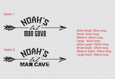 OZDECOCOMAU Custom Lil' Man Cave Vinyl Wall Decal for little boy's rooms or baby nursery