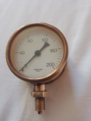 Pressure Gauge 200 Psi In Brass Case Measures 3 Inches Across  • 22£