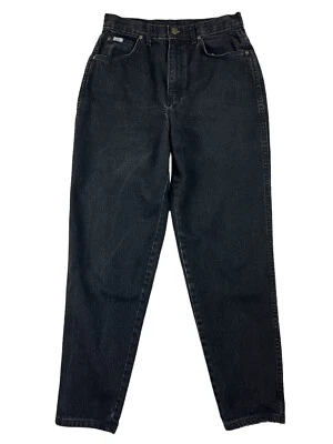 Pantalones de mezclilla negros cónicos de tiro alto talla 14 de mamá de colección de los 80 y 90 elegantes para mujer Foto 1 de 4