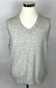 L.L. Chaleco Suéter Bean Para Hombre Gris 100 % Cachemira Ligero Cuello en V Talla Grande - Imagen 1 de 7